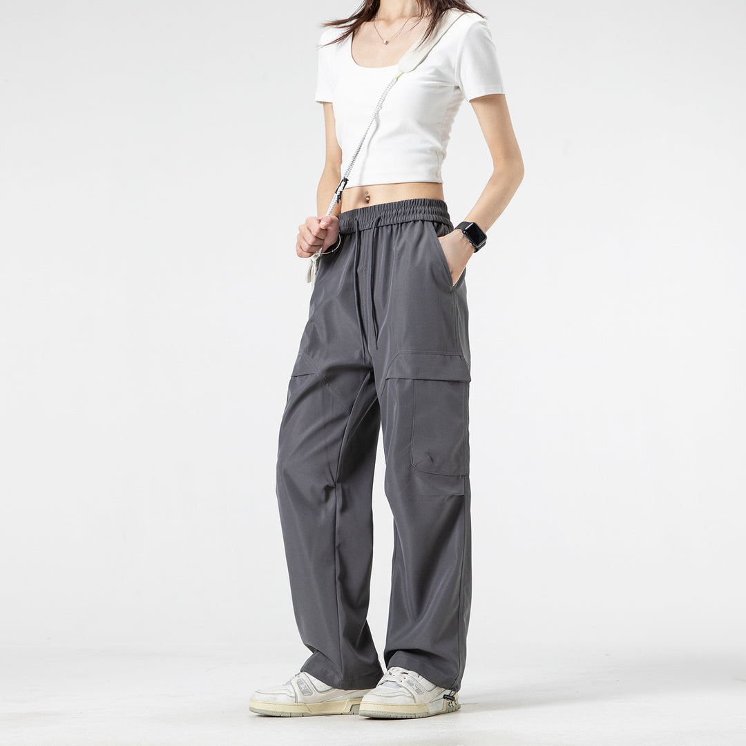 Unisex Weite Cargo-Hose im Utility-Baggy-Stil mit Elastikbund und verstellbaren Beinabschlüssen Echo Archiv