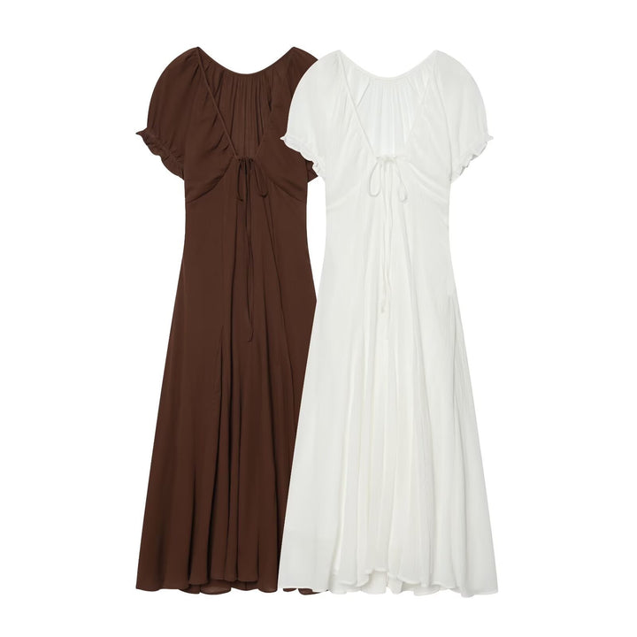 Damen Maxikleid mit fließendem Schnitt und verstellbarem Kordelzug Echo Archiv