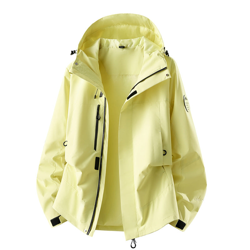 Damen technische dreilagige Softshell-Regenjacke mit getapten Nähten und Multifunktions-Taschen Echoarchiv