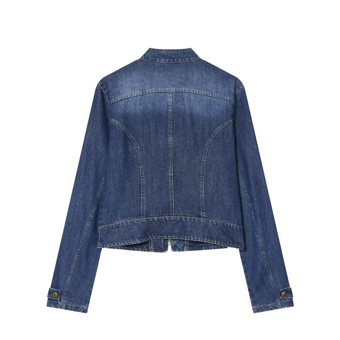 Damen Jeansjacke im Militärstil mit Stehkragen und Zierknopfleiste Echoarchiv