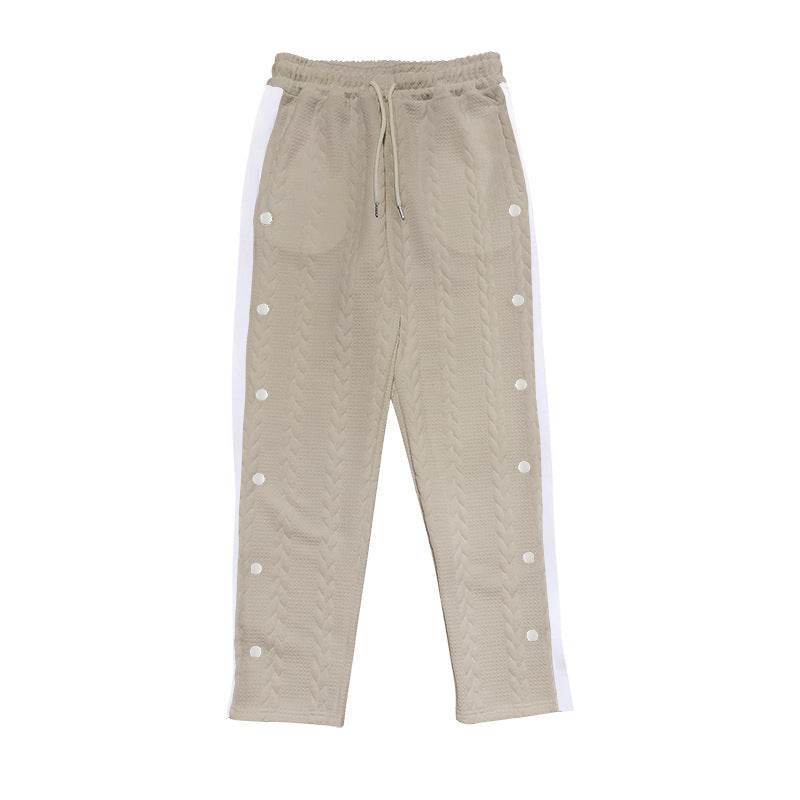 Herren Sportliche Chinohose mit seitlichen Druckknopfdetails und elastischem Bund Echoarchiv