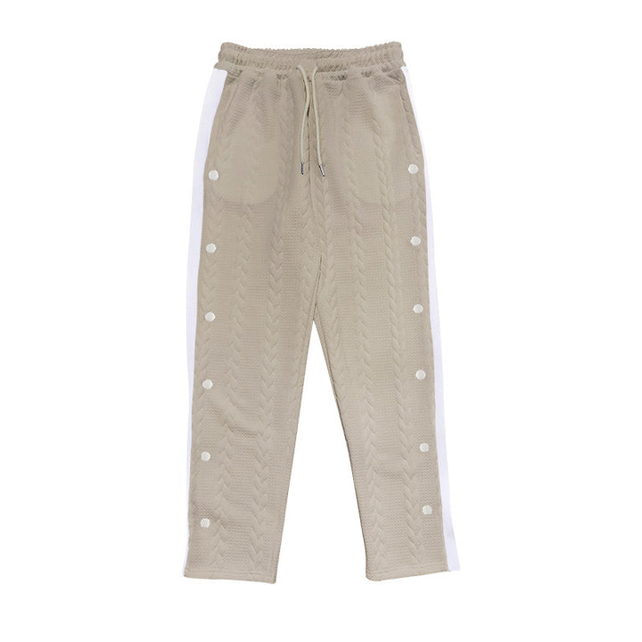 Herren Sportliche Chinohose mit seitlichen Druckknopfdetails und elastischem Bund Echoarchiv