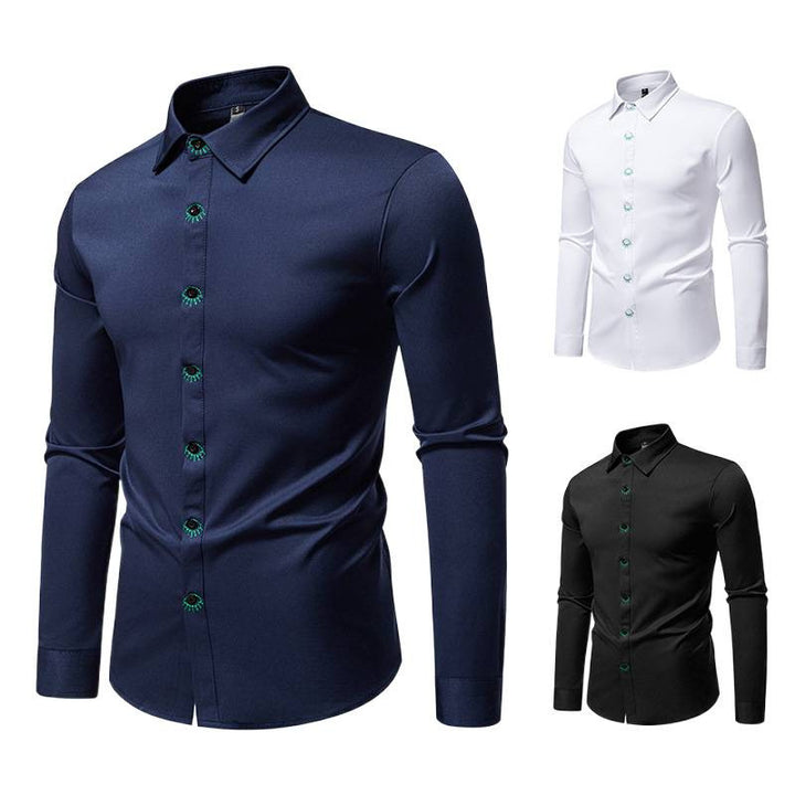 Herren Elegantes Langarmhemd mit kreativen Details Echoarchiv
