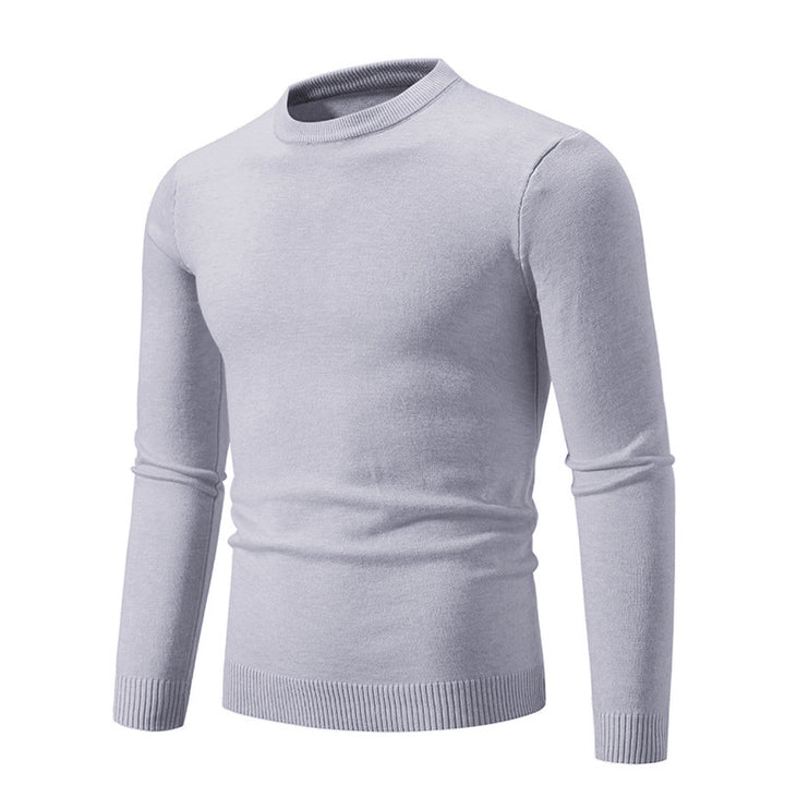 Herren Feiner Strickpullover mit Rundhalsausschnitt und Rippdetails Echoarchiv