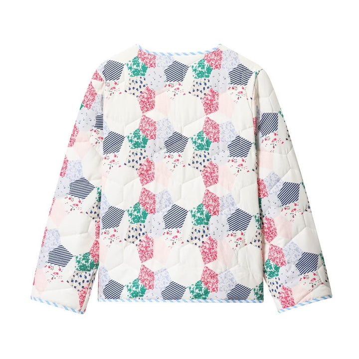 Damen Gesteppte Kurzjacke im Patchwork-Quilt-Look mit Knopfleiste und aufgesetzten Taschen Echo Archiv