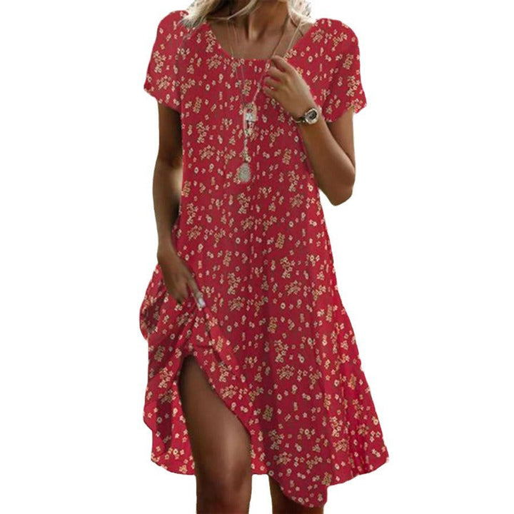 Damen Freizeitkleid mit asymmetrischem Saum und Taschen Echoarchiv