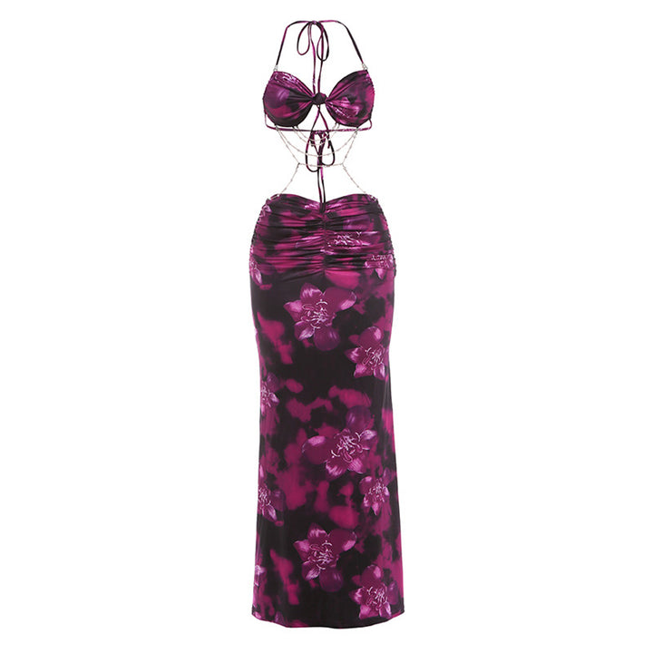 Damen Maxi-Kleid im Leoparden-Design mit raffiniertem Rücken Echo Archiv