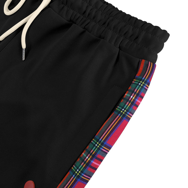 Herren lockere Jogginghose mit seitlichem Karostreifen und Druckknopfleiste Echoarchiv
