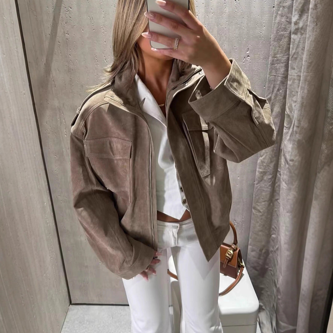 Damen Fieldjacke mit Stehkragen, Schulterklappen und elastischem Saum Echo Archiv
