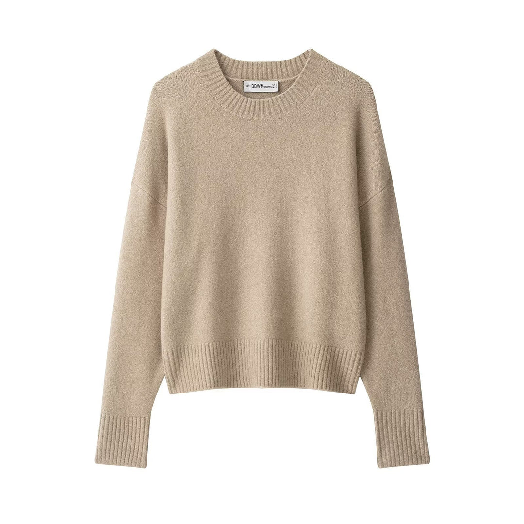 Damen Feiner Oversize-Pullover mit Rundhals und verlängerten Rippbündchen Echo Archiv