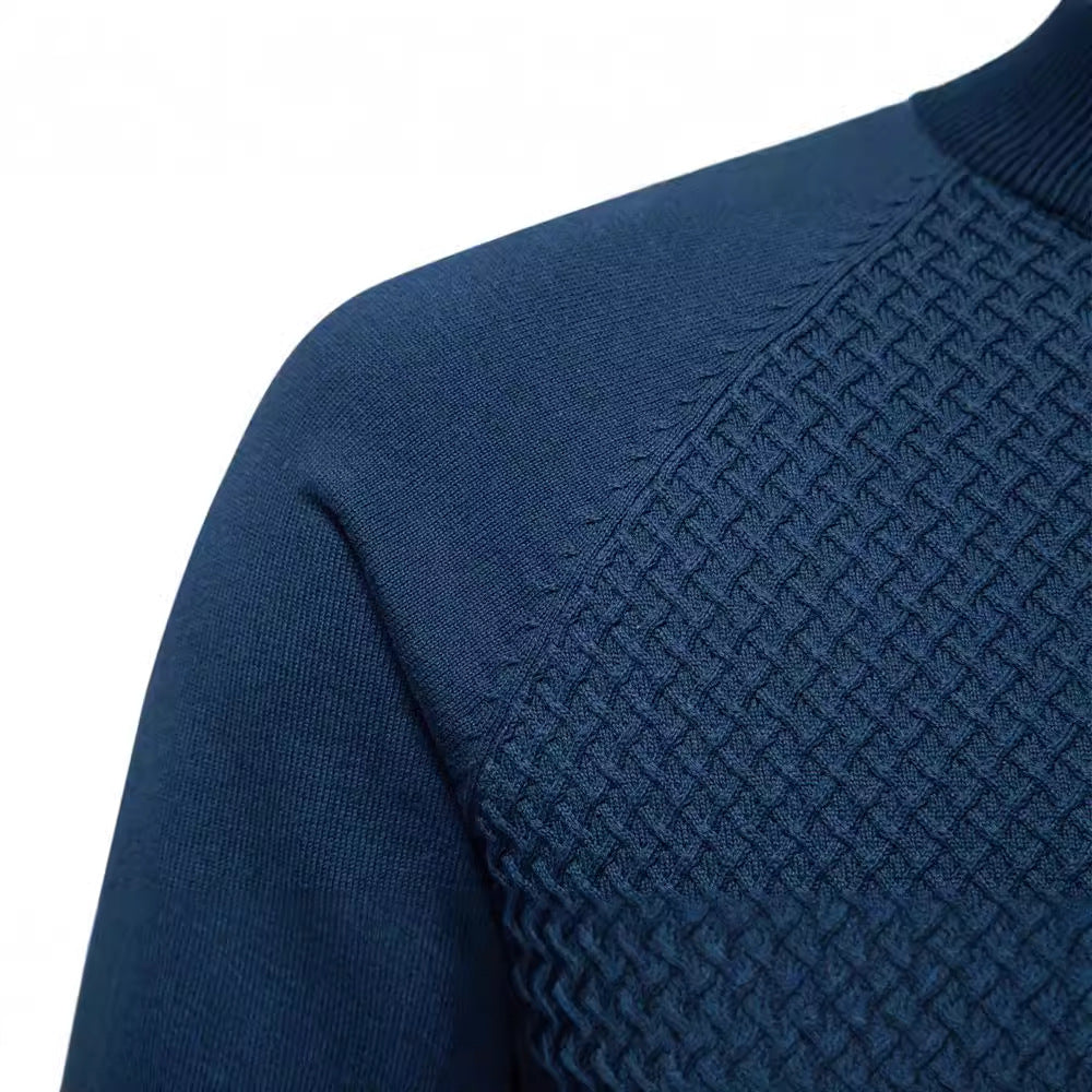 Herren Strickpullover mit modernem Strukturmuster und Rundhalsausschnitt Echoarchiv