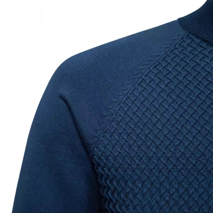 Herren Strickpullover mit modernem Strukturmuster und Rundhalsausschnitt Echoarchiv