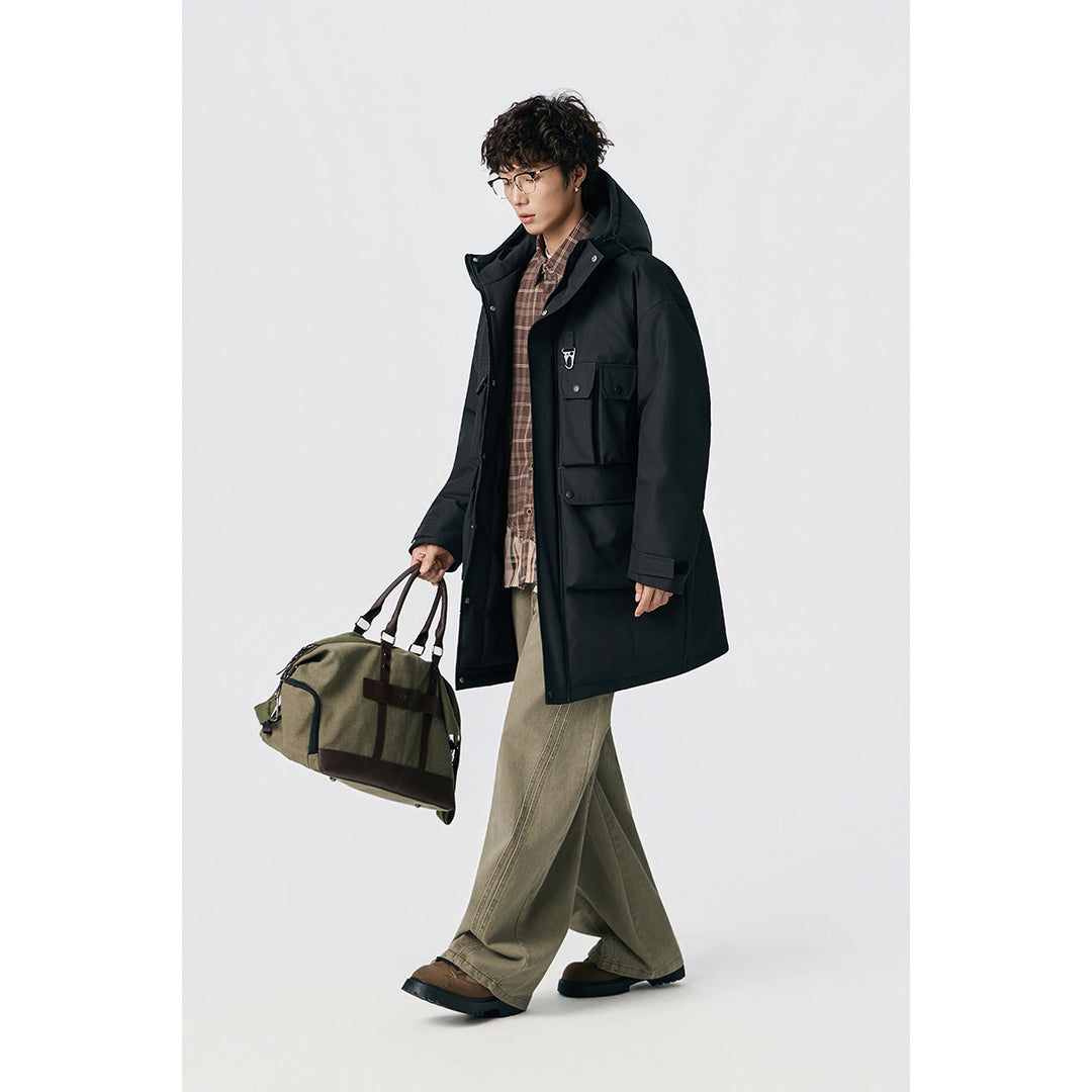 Herren Wasserabweisender Tech-Parka mit Mehrfach-Taschen und Kapuze Echoarchiv