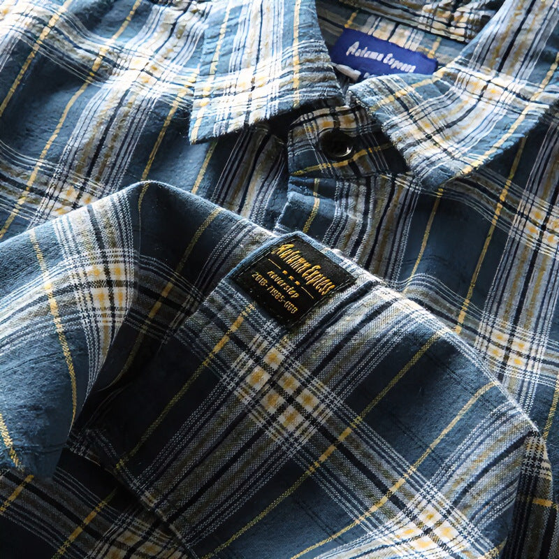 Herren Kariertes Flanellhemd mit Brusttaschen und Regular-Fit Echoarchiv
