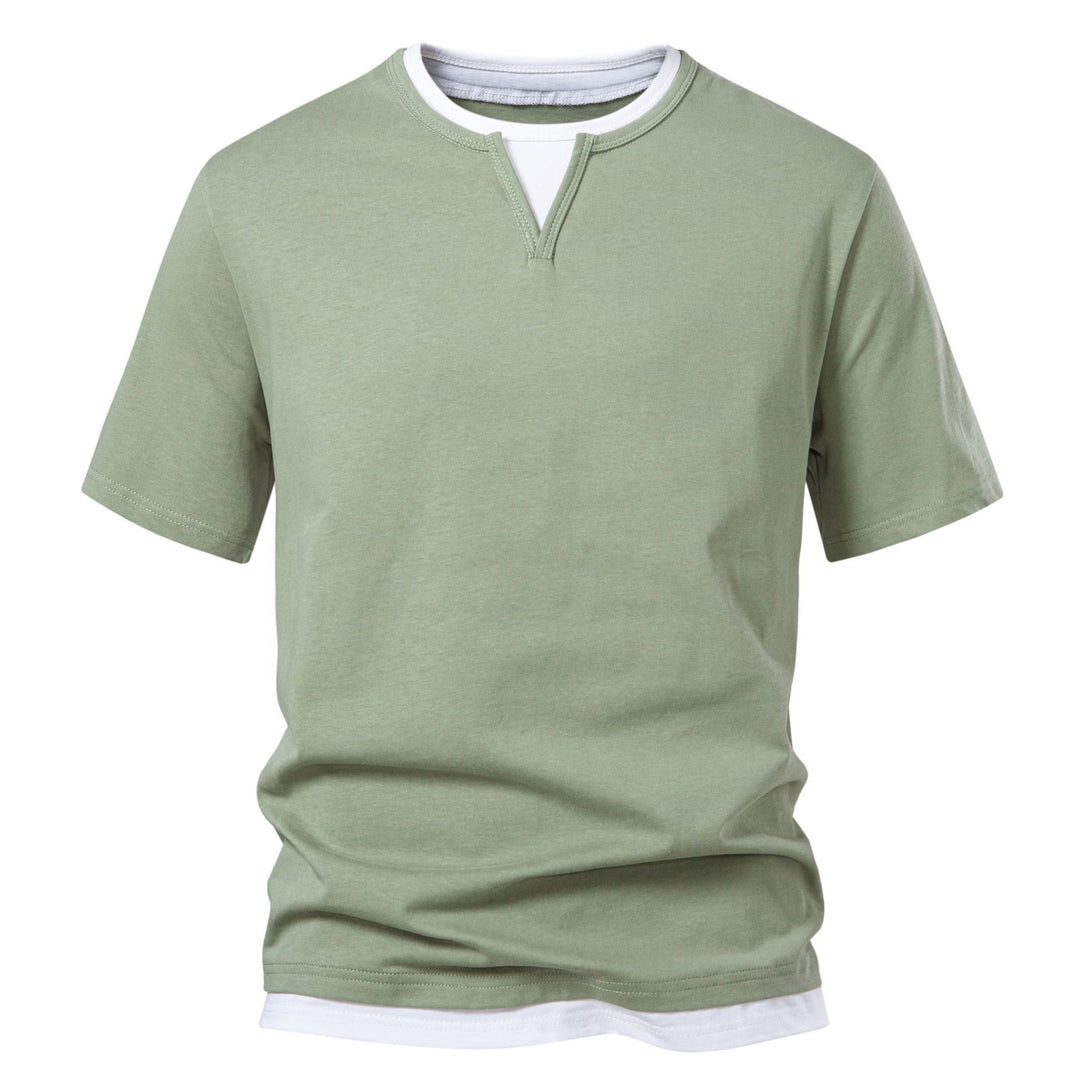 Herren Kurzarmshirt mit modernem Stehkragen Echoarchiv