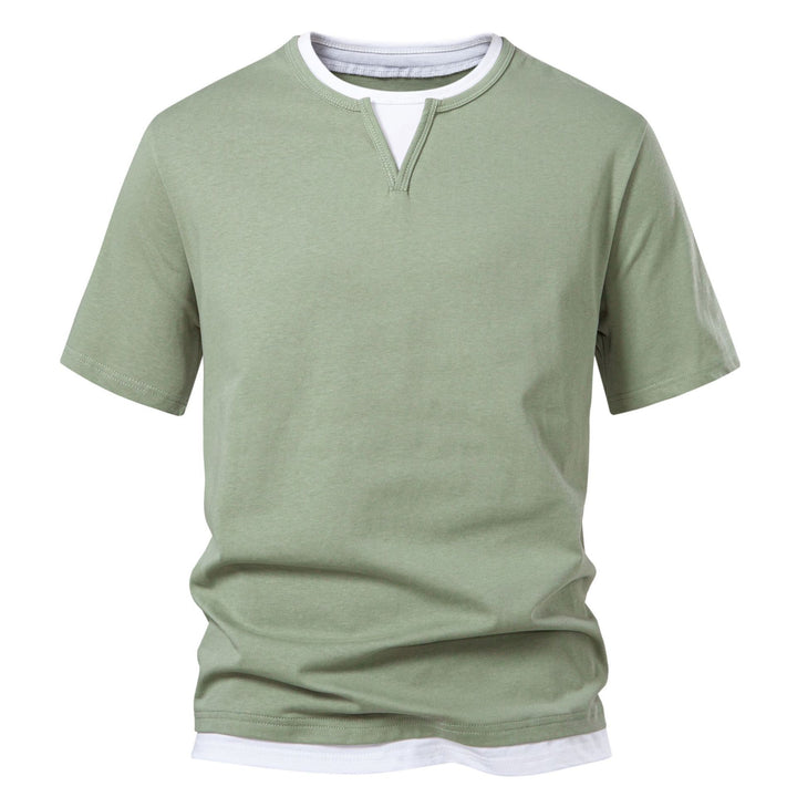 Herren Kurzarmshirt mit modernem Stehkragen Echoarchiv