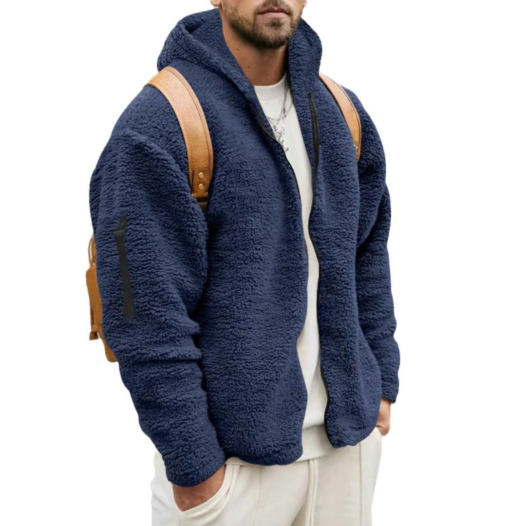 Herren Fleece-Langjacke mit Kapuze und praktischen Taschen Echoarchiv
