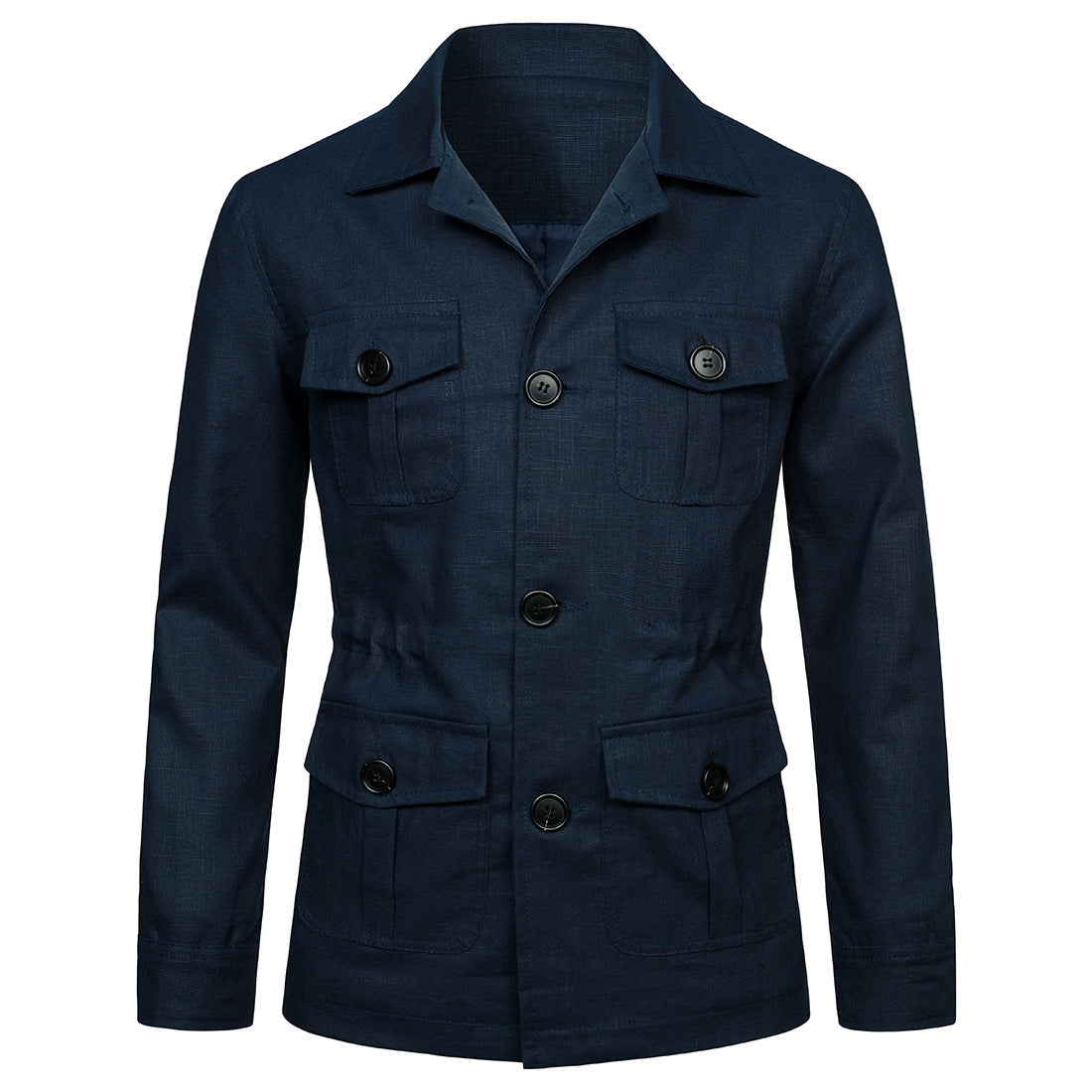 Herren Leinen-Mix Feldjacke mit Pattentaschen und taillierter Passform Echo Archiv