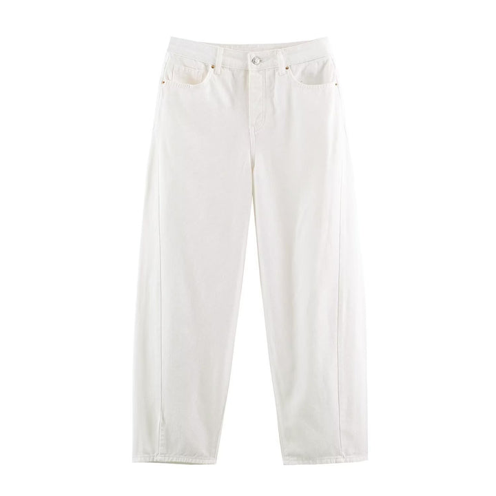 Damen Hochtaillierte weite Jeans mit geradem Bein und Cropped-Länge Echoarchiv