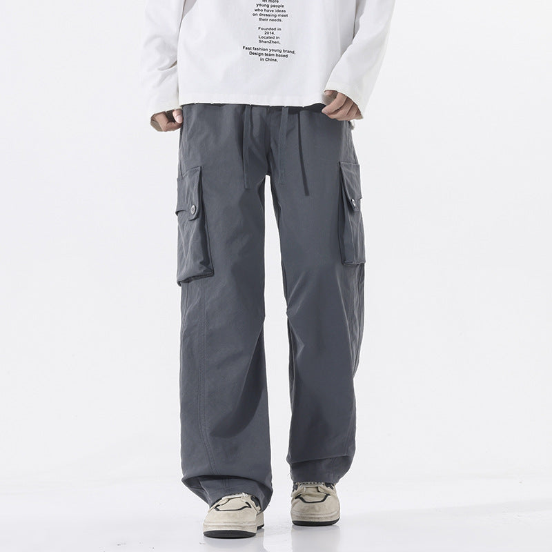 Herren Weite Twill-Cargohose mit Kordelbund und großen Patten-Taschen Echo Archiv