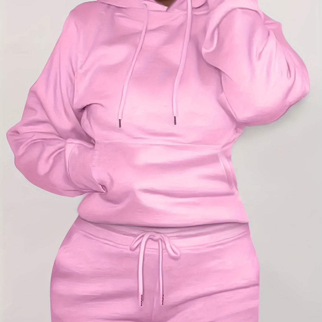 Damen nan figurbetontes Hoodie-und Taillenrock-Set mit Kängurutasche und Tunnelzug Echo Archiv