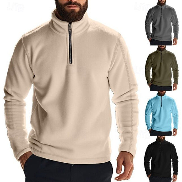 Herren Fleece Pullover mit hohem Kragen und durchgehendem Reißverschluss Echoarchiv