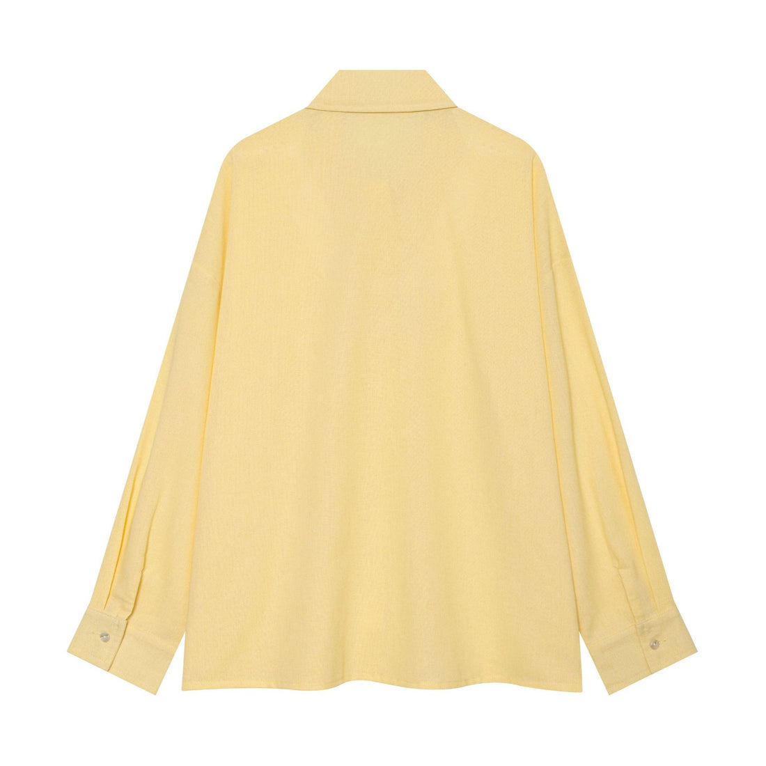 Damen Oversized Leinenoptik-Hemdbluse mit verdeckter Knopfleiste und Manschetten Echoarchiv