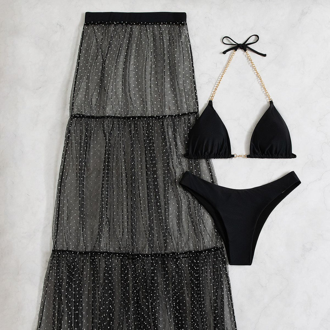 Damen transparenter Strandrock mit Punkten – Avérine