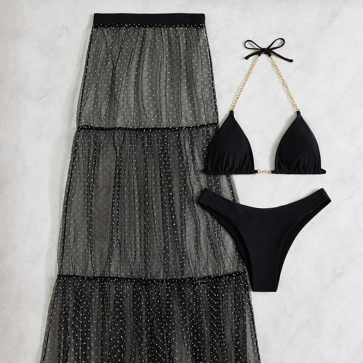 Damen transparenter Strandrock mit Punkten Echo Archiv
