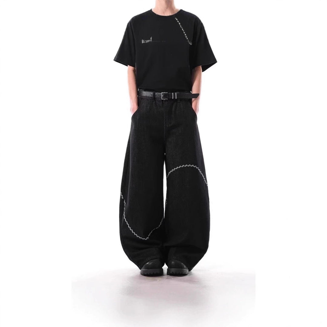 Herren Modische Weitbein-Hose mit einzigartigem Design Echoarchiv