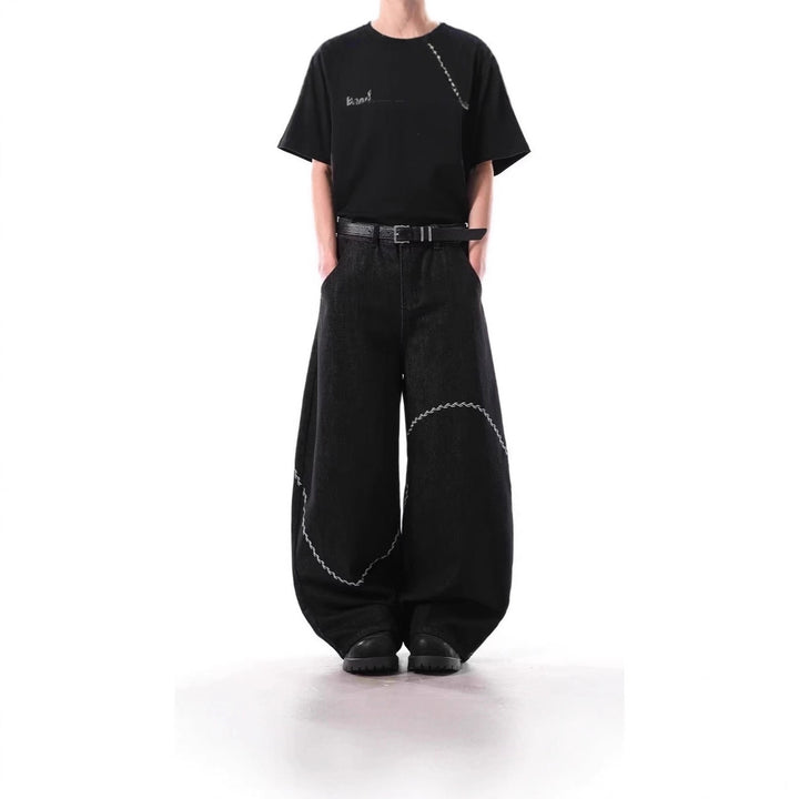Herren Modische Weitbein-Hose mit einzigartigem Design Echoarchiv