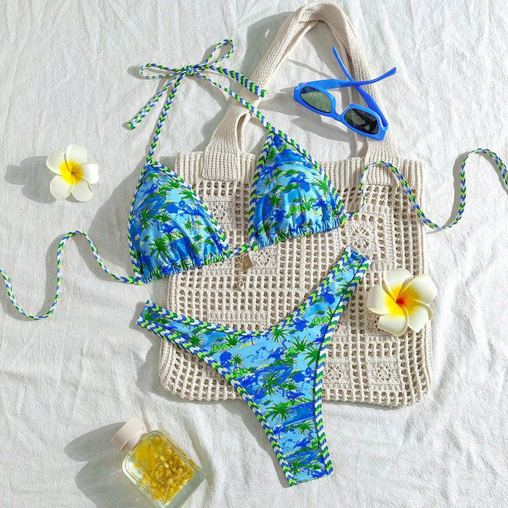 Damen Hochwertiger Triangel-Bikini mit maritimem Motiv Echo Archiv