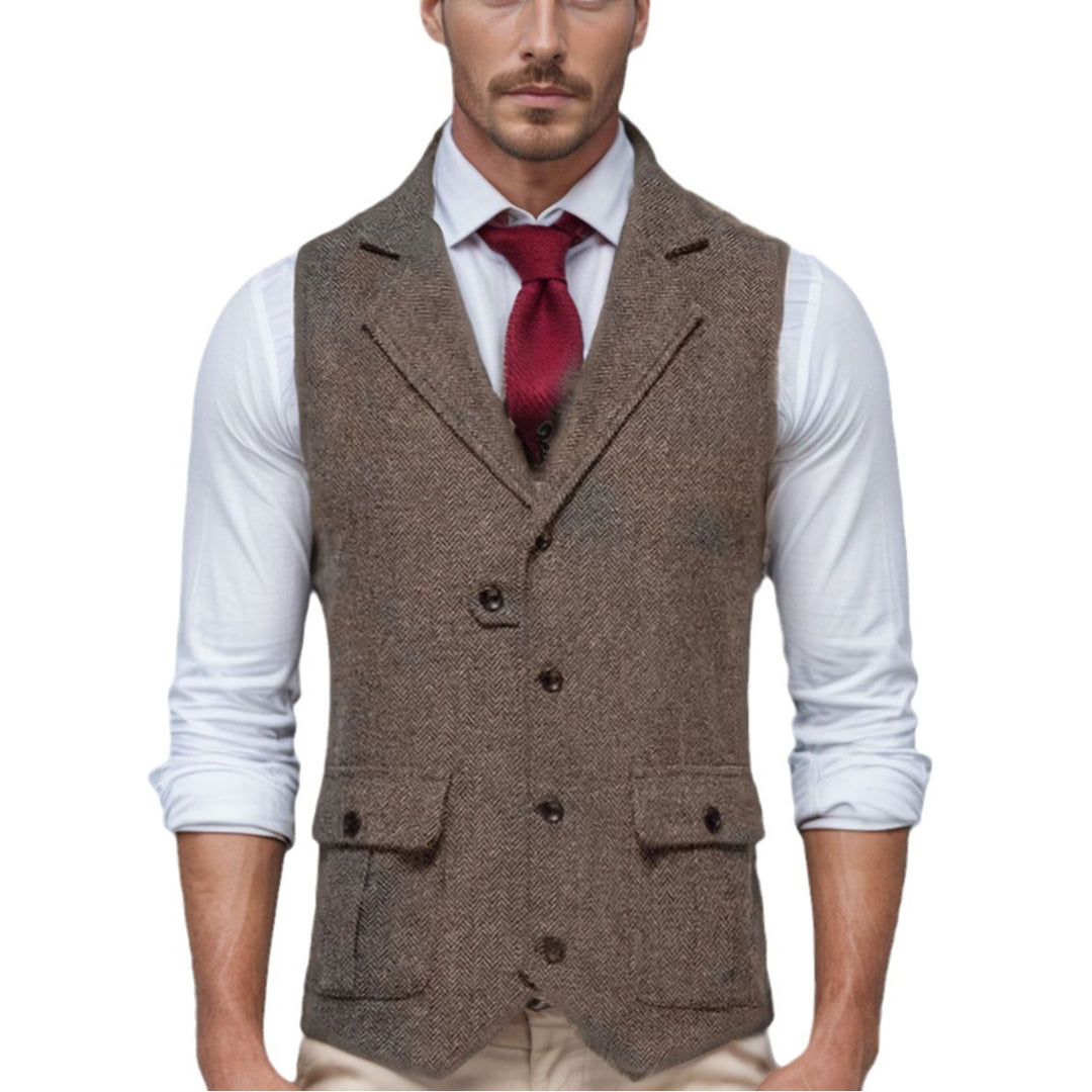 Herren elegante Weste im Hahnentrittmuster Echoarchiv