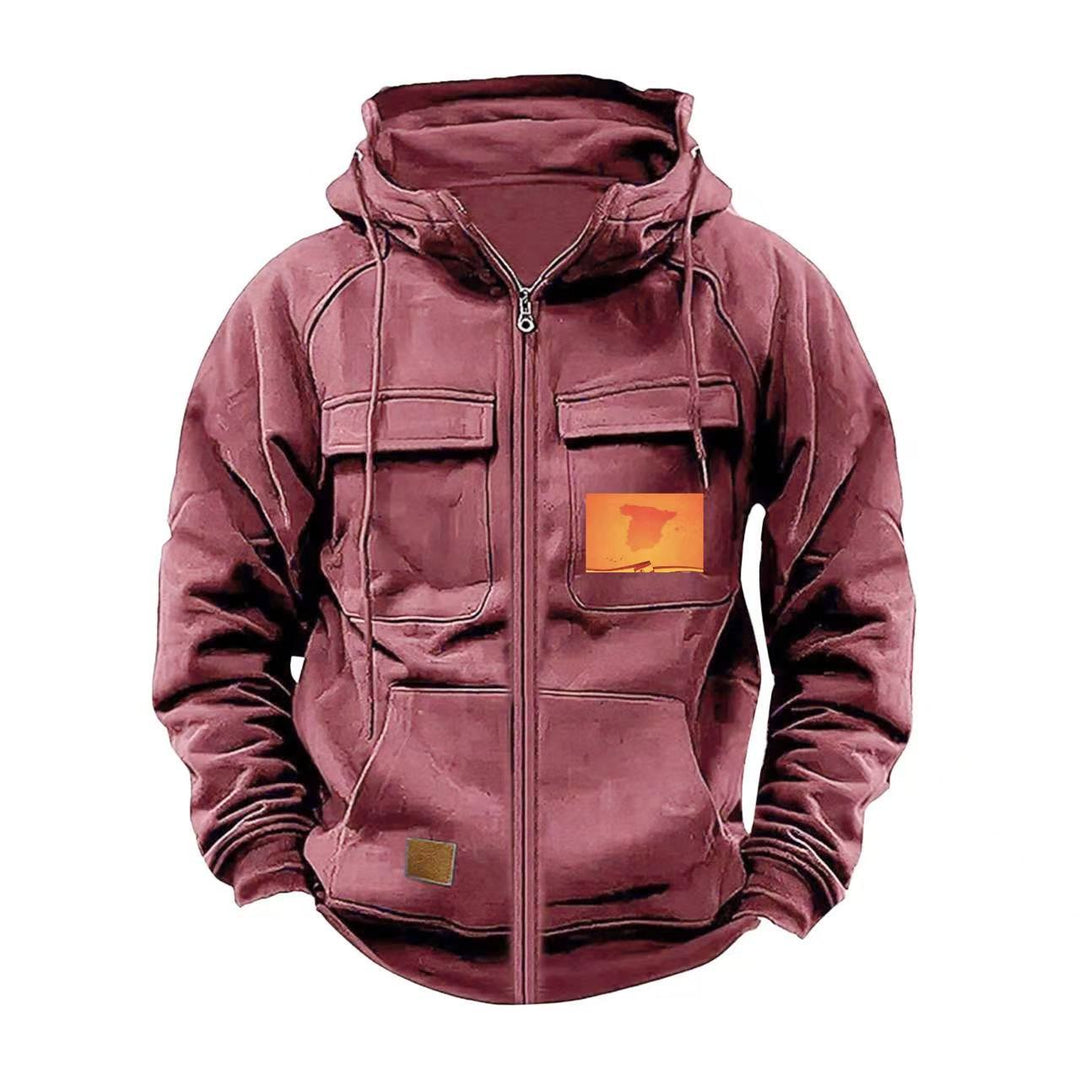 Herren multifunktionale Kapuzenjacke mit praktischen Taschen Echoarchiv