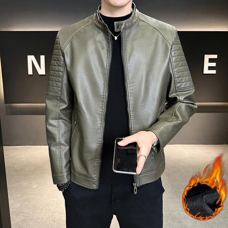 Herren Stylische Kunstlederjacke mit Steppdetails Echo Archiv