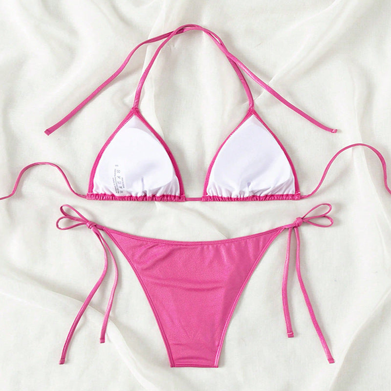 Damen Triangel-Bikini mit verstellbaren Bändern und glänzendem Finish Echo Archiv