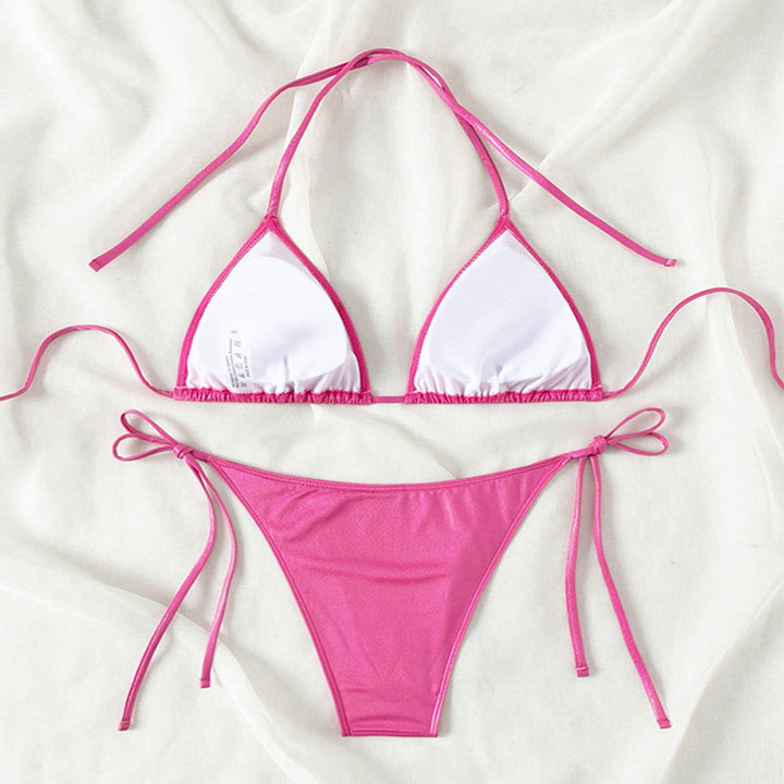 Damen Triangel-Bikini mit verstellbaren Bändern und glänzendem Finish Echo Archiv