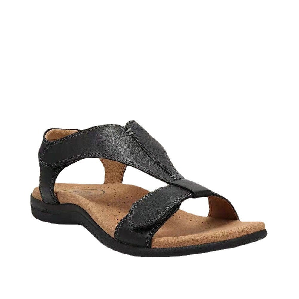 Damen Leder-Sandalen mit verstellbaren Klettriemen und ergonomischem Komfortfußbett – Sorelia