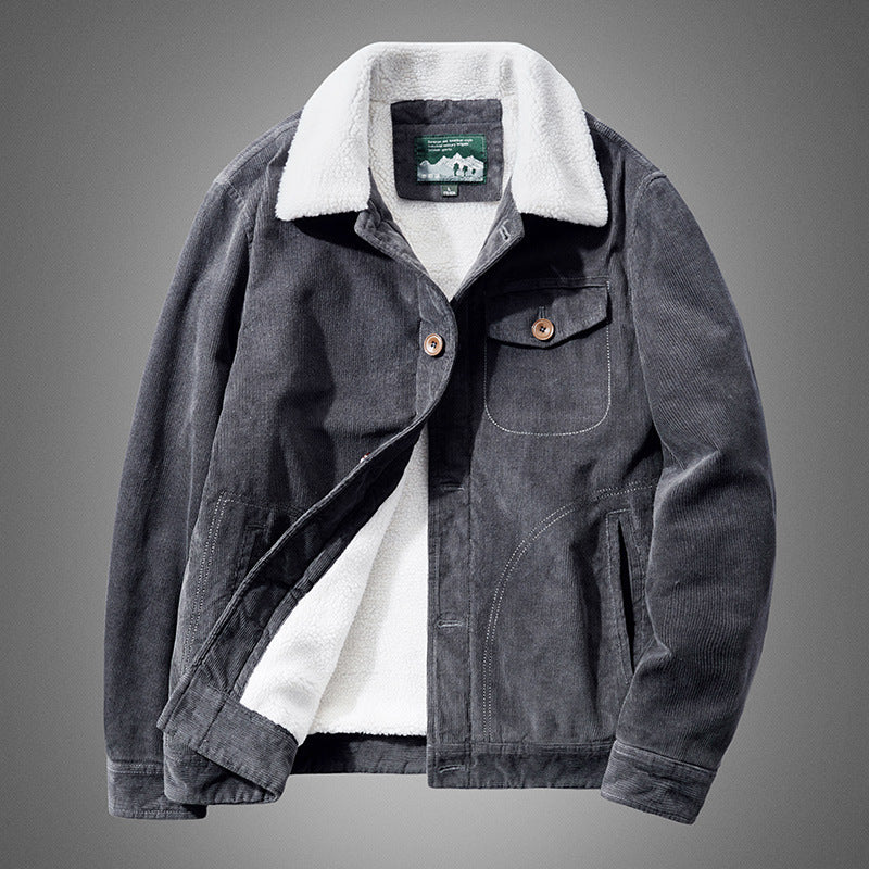 Herren Lässige Cordjacke mit Teddyfutter Echo Archiv