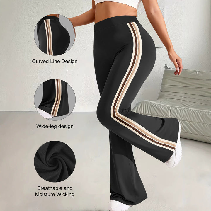 Damen High-Waist Schlaghose mit seitlichem Streifen und Scrunch-Po – Avélisse