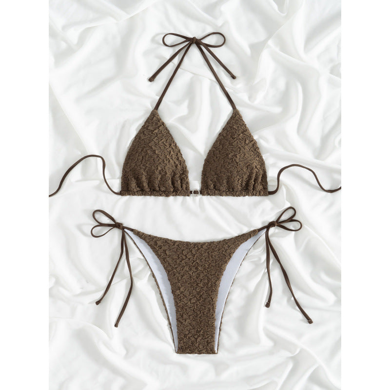 Damen Triangel-Bikini mit strukturiertem Obermaterial und verstellbaren Bändern Echo Archiv