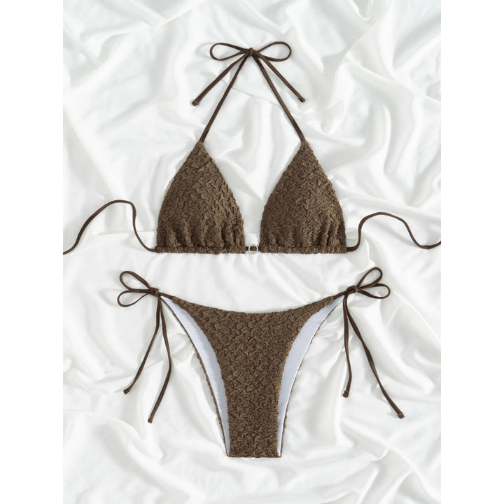 Damen Triangel-Bikini mit strukturiertem Obermaterial und verstellbaren Bändern Echo Archiv