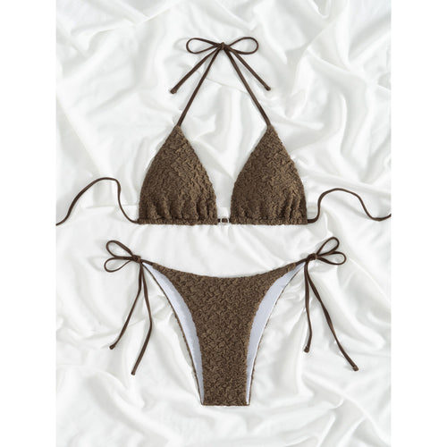 Damen Triangel-Bikini mit strukturiertem Obermaterial und verstellbaren Bändern Echo Archiv