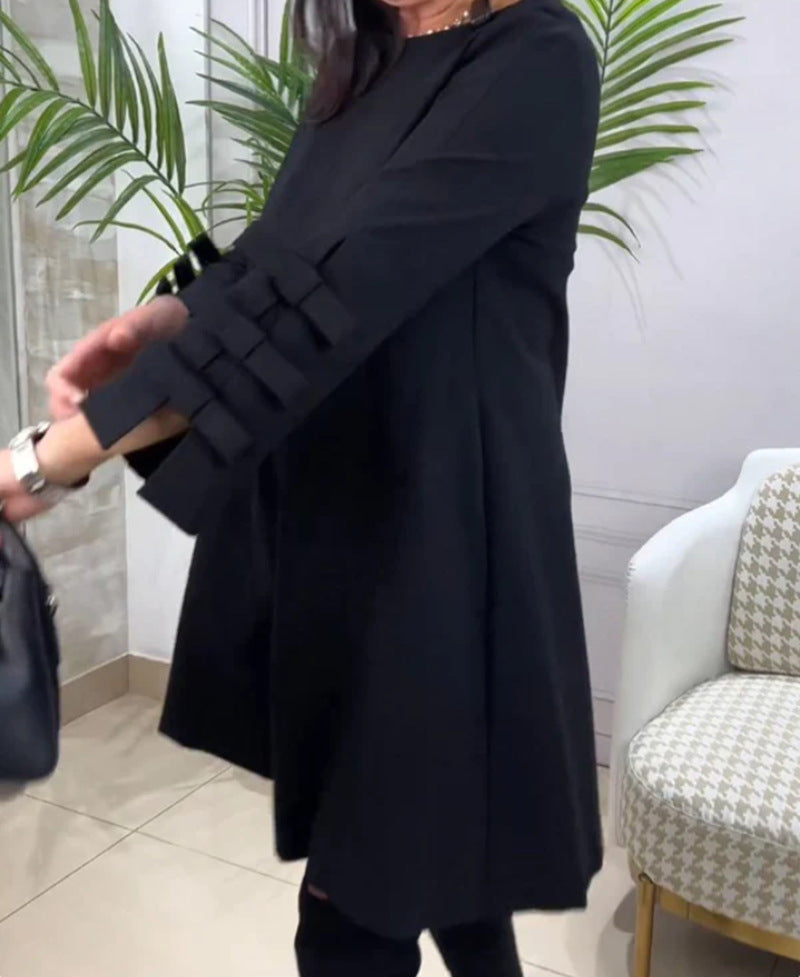 Damen nan A-Linien-Tunika-Kleid mit gestuften Zierlaschenärmeln Echo Archiv
