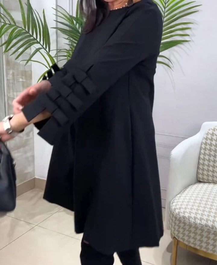 Damen nan A-Linien-Tunika-Kleid mit gestuften Zierlaschenärmeln Echo Archiv