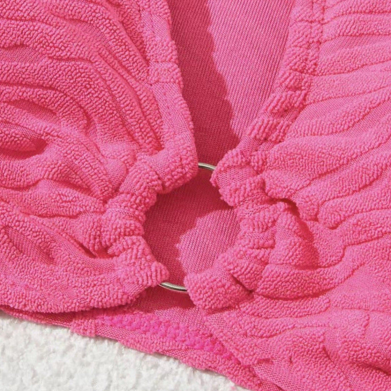 Damen Einseitiger Bikini im modernen Wellenmuster mit asymmetrischem Oberteil Echo Archiv