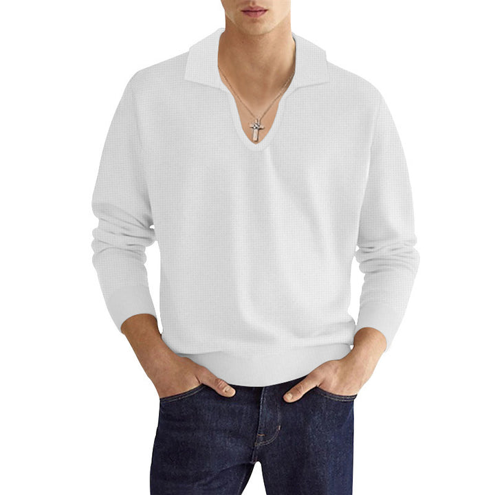 Herren Strickpullover mit modischem V-Ausschnitt und strukturiertem Design Echoarchiv