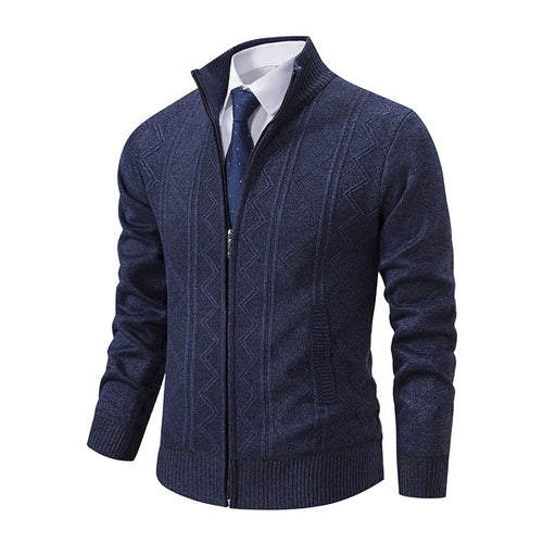 Herren modische Strickjacke mit hohem Kragen und Reißverschluss Echoarchiv
