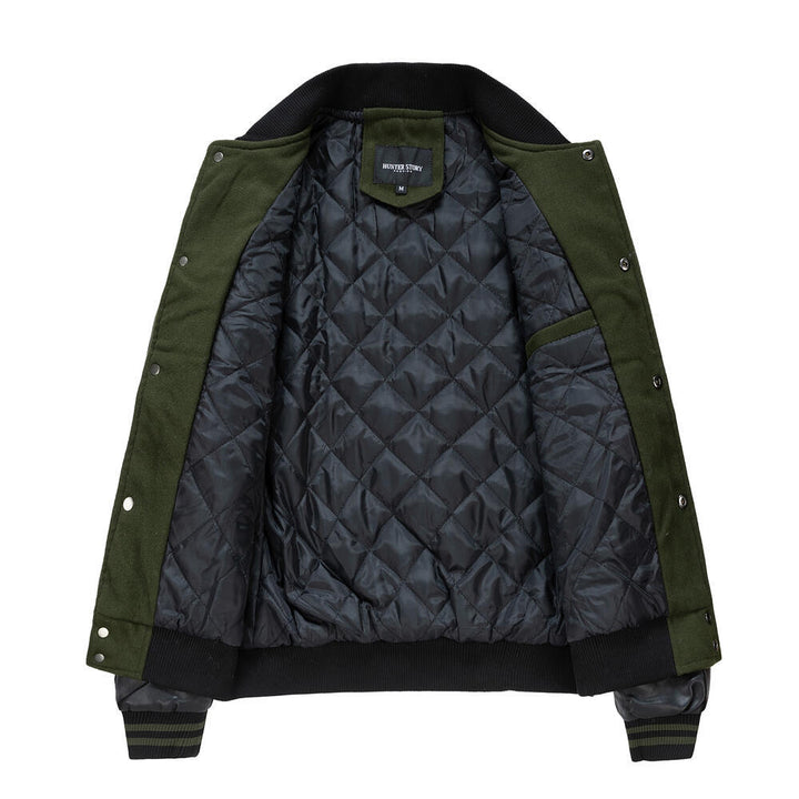 Herren stylische Collegejacke mit Lederärmeln Echo Archiv