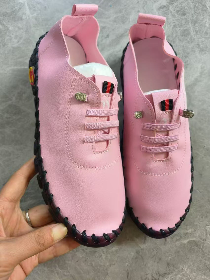 Damen Leichter, weicher Slipper mit handgenähter Gummisohle und elastischer Schnürung Echo Archiv